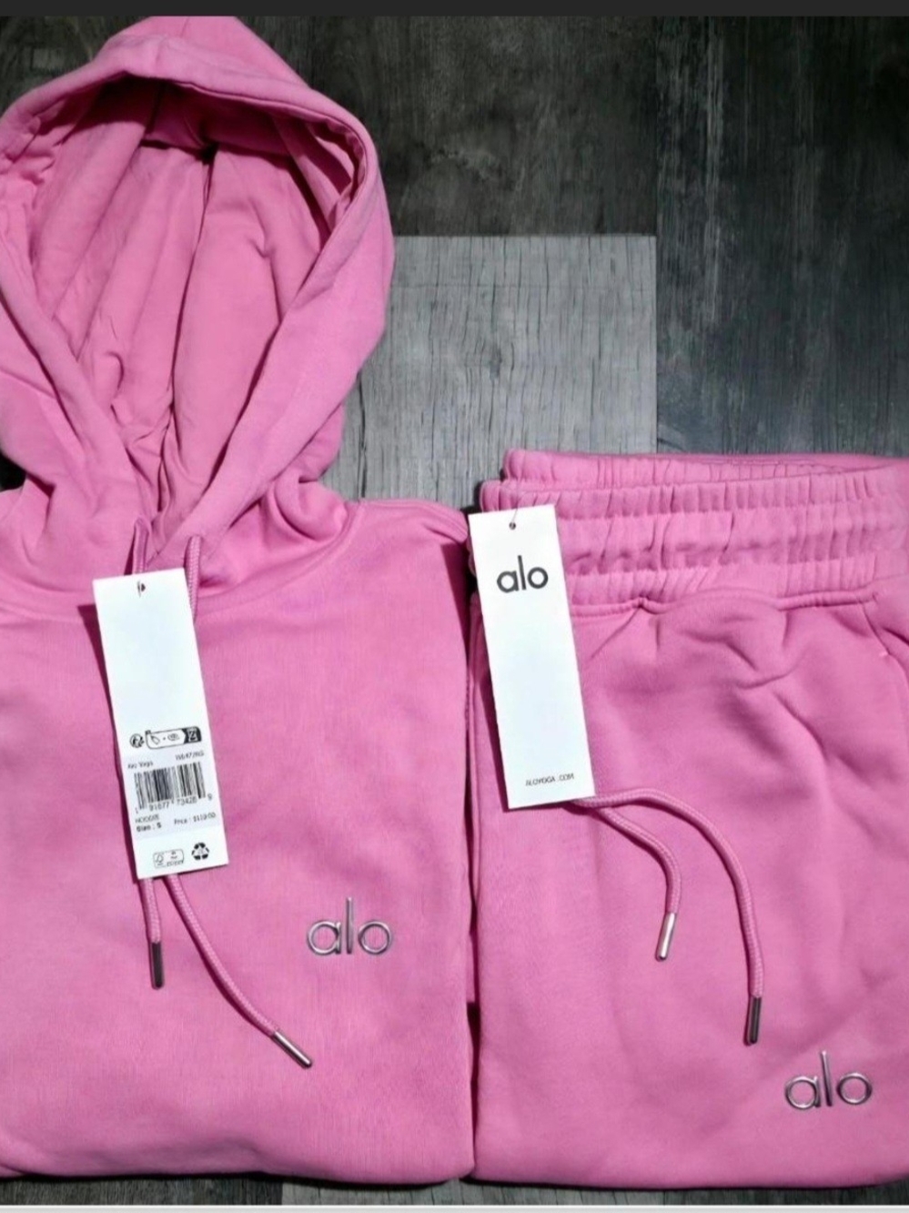ALO Yoga Accolade Pink Hoodie & Flare Joggers Set (BNWT)